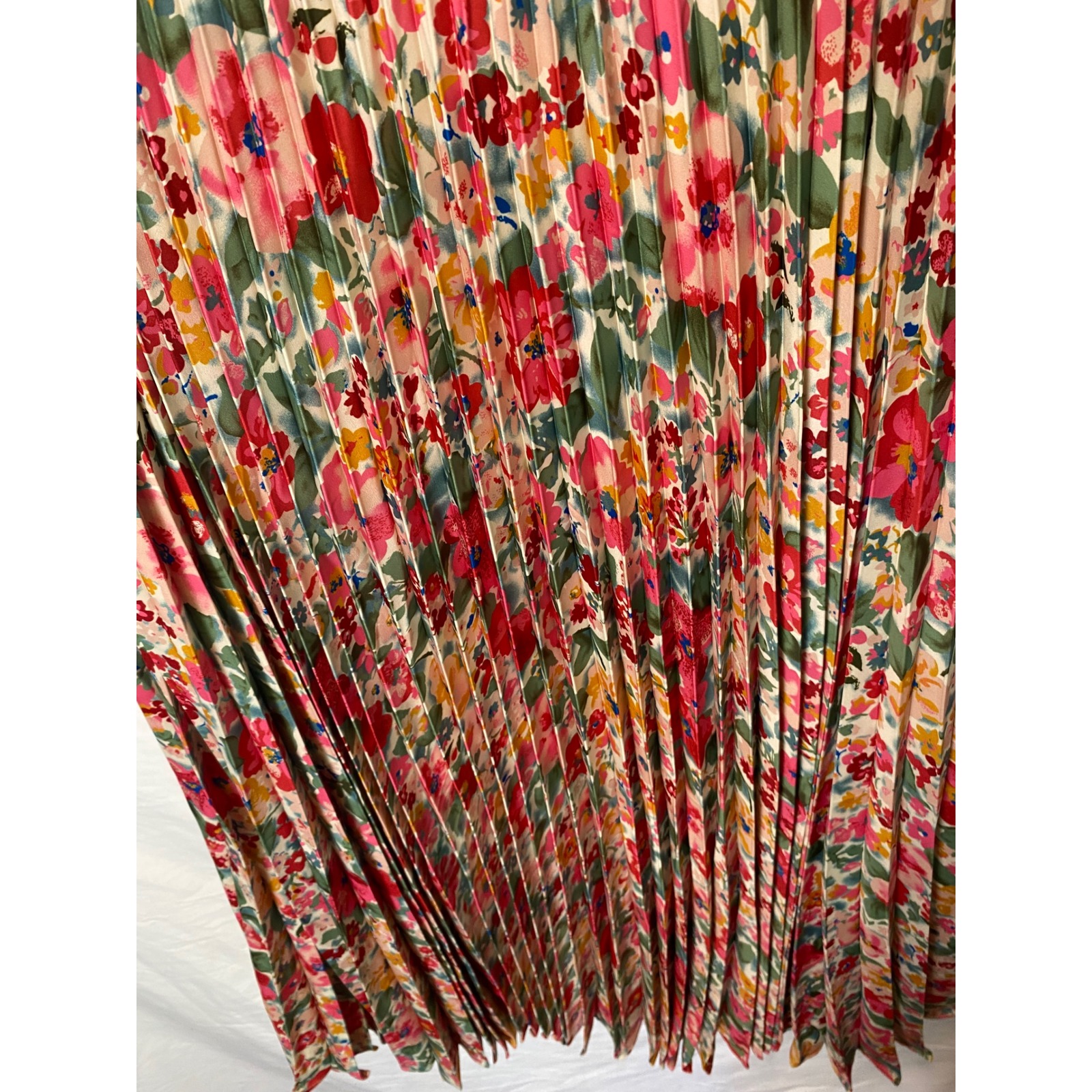 Jolie Jolie Petite Mendigote Floral Pleated Midi Skirt Womens 40 Romantic Boho — image 2 of 8